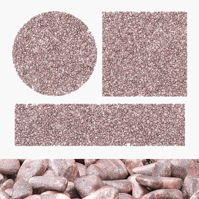 Zebra Marble Quartzite Pebbles 3D model image 1