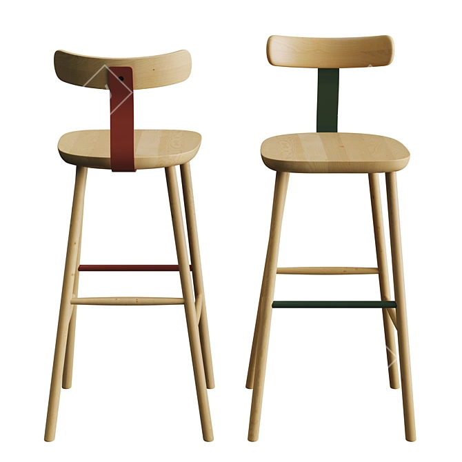 Maruni T3 High Bar Stool: Elegant Design & Versatile Choices 3D model image 2