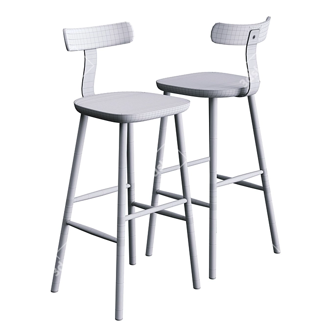 Maruni T3 High Bar Stool: Elegant Design & Versatile Choices 3D model image 5