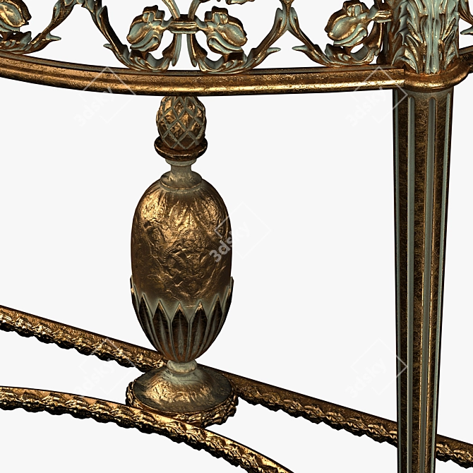 Opulent Louis XVI Giltwood Console 3D model image 3