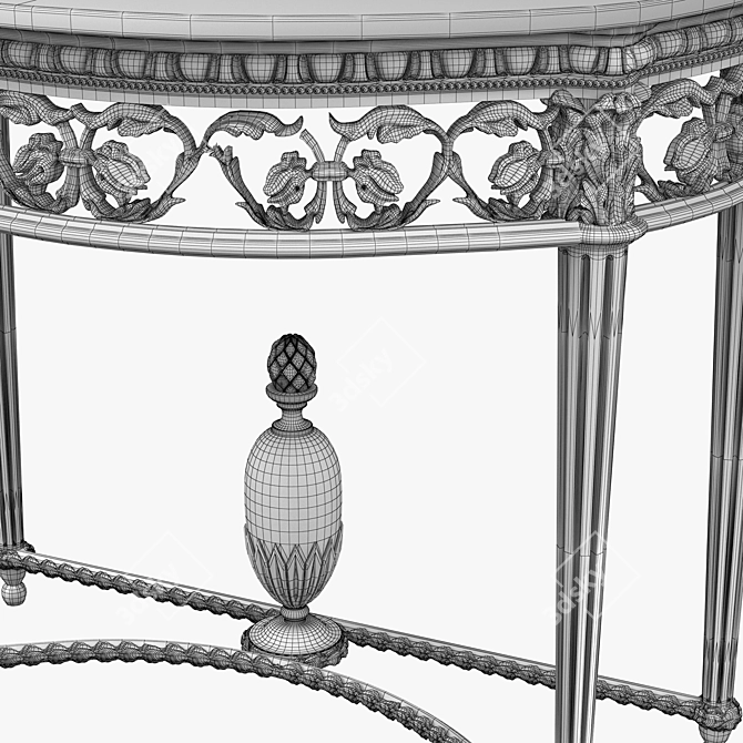 Opulent Louis XVI Giltwood Console 3D model image 4