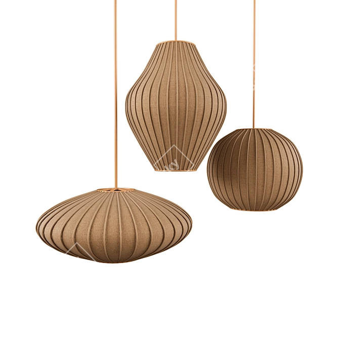 Akari Bubble Pendant 3D Model: Elegant Chandelier Design 3D model image 1