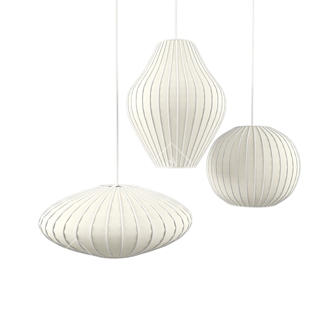 Akari Bubble Pendant 3D Model: Elegant Chandelier Design 3D model image 2