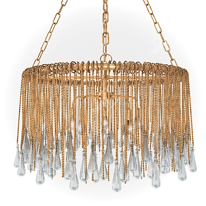 Tallis Teardrop Chandelier: Exquisite Pendant Lighting 3D model image 1