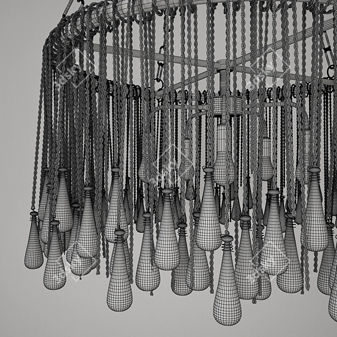 Tallis Teardrop Chandelier: Exquisite Pendant Lighting 3D model image 5