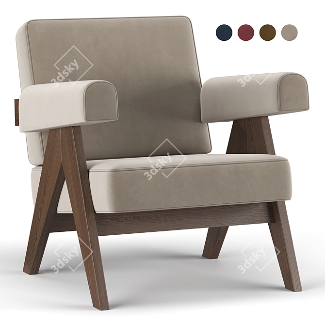 Elegant Capitol Complex Armchair 3D model image 1