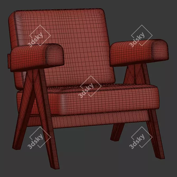 Elegant Capitol Complex Armchair 3D model image 5