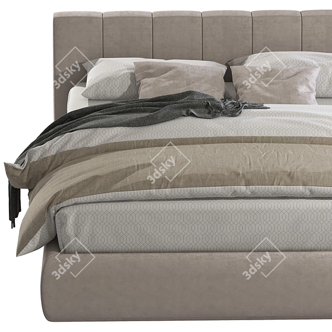 Elegant NORMA Bed 2 - Sleek Design! 3D model image 3