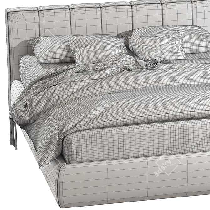 Elegant NORMA Bed 2 - Sleek Design! 3D model image 5