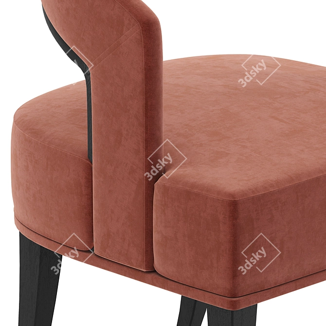 Sleek Gold Curved Accent Chair 3D model image 4