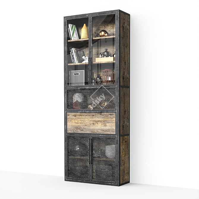 Industrial Chic Bookcase 3D model image 1