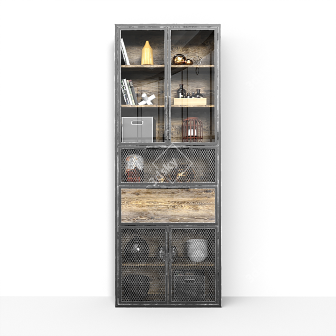 Industrial Chic Bookcase 3D model image 2