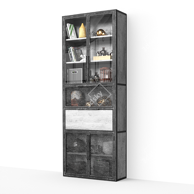 Industrial Chic Bookcase 3D model image 3