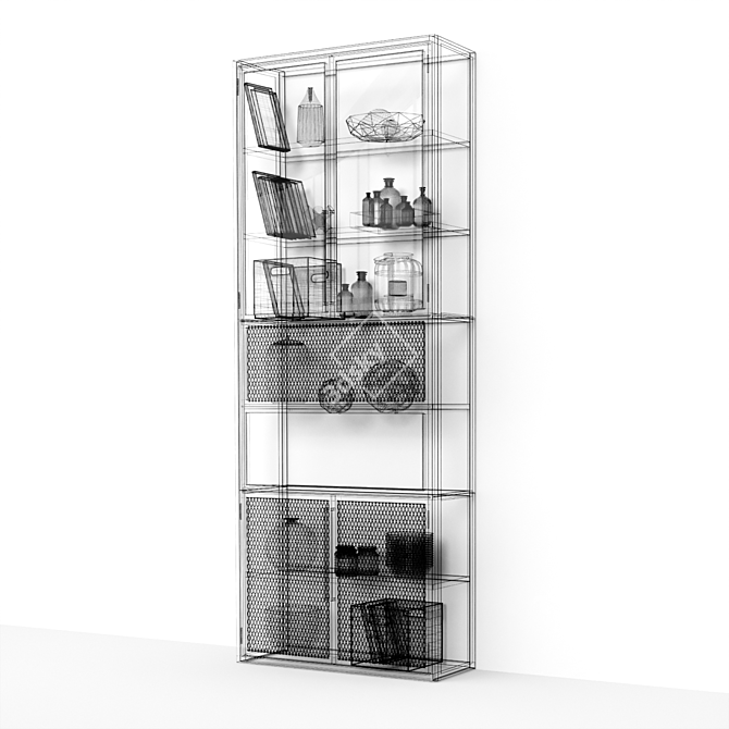 Industrial Chic Bookcase 3D model image 6