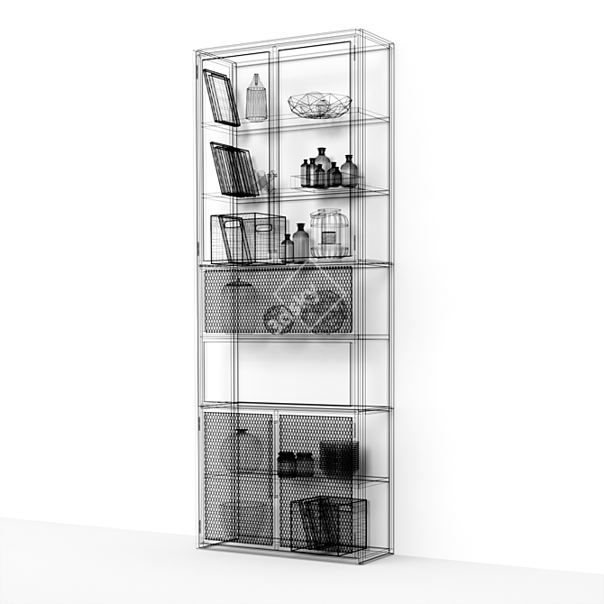 Industrial Chic Bookcase 3D model image 7