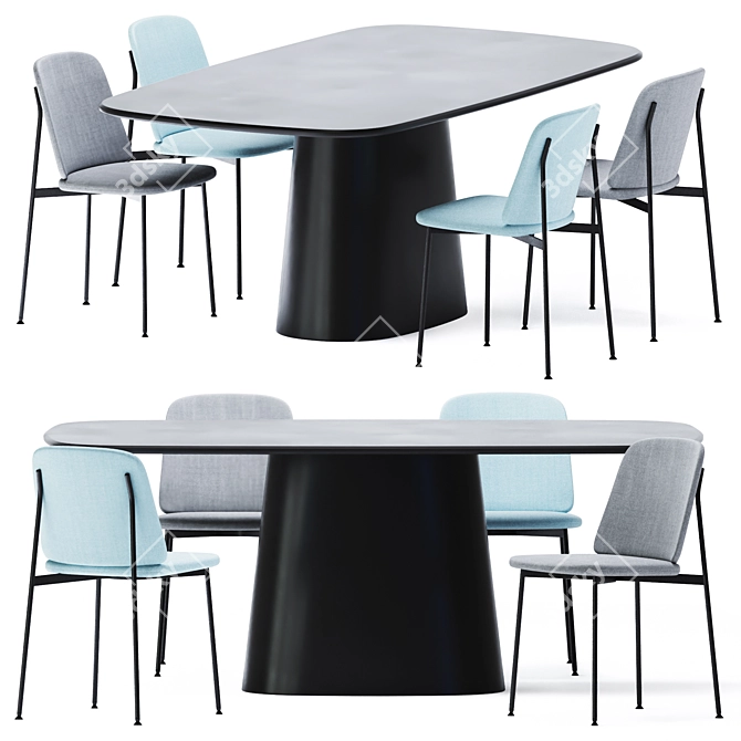 Cor Rectangular Dining Table: Stylish & Functional 3D model image 1