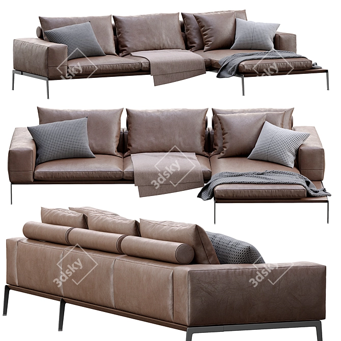 Elegant Lifesteel Sofa by Flexform 3D model image 1