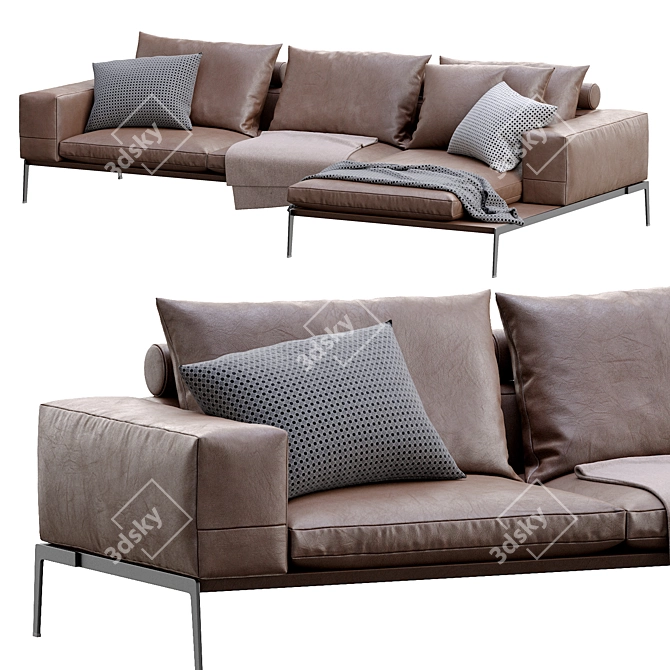 Elegant Lifesteel Sofa by Flexform 3D model image 2