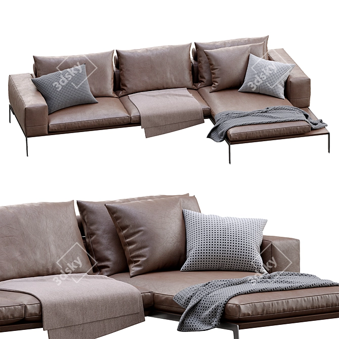 Elegant Lifesteel Sofa by Flexform 3D model image 4