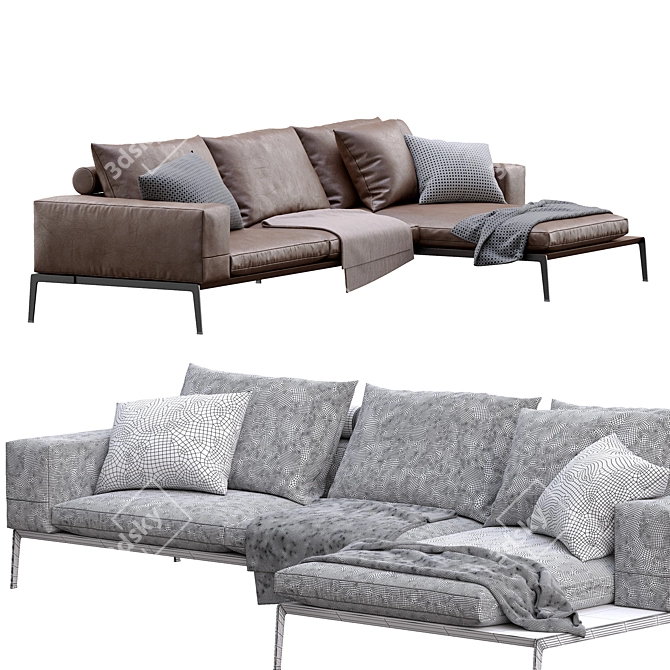 Elegant Lifesteel Sofa by Flexform 3D model image 5