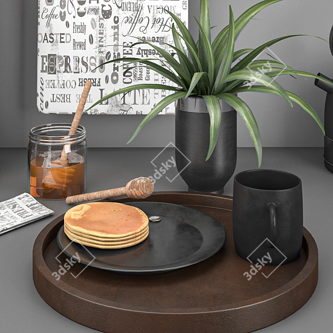 Modern Kitchen Set 8: Stylish Units & High-Quality 3D Models 3D model image 2