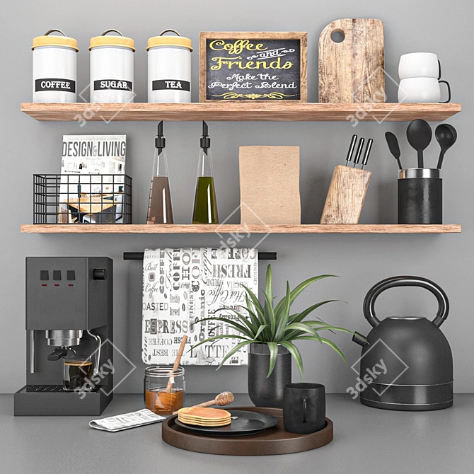 Modern Kitchen Set 8: Stylish Units & High-Quality 3D Models 3D model image 7