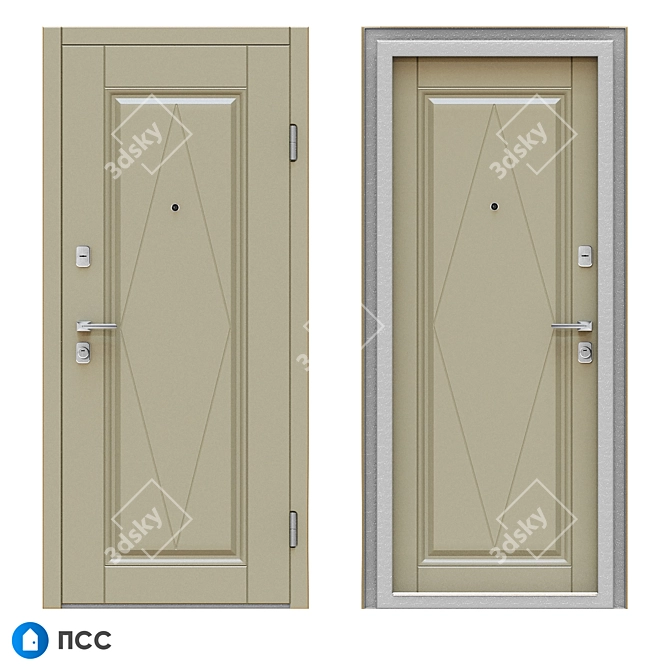 Classic Alaska Entrance Door (Romb-58) 3D model image 1