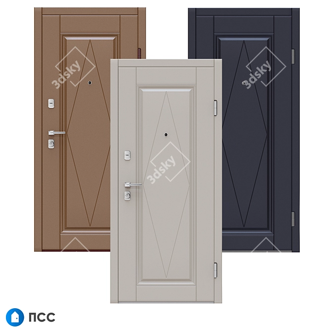 Classic Alaska Entrance Door (Romb-58) 3D model image 3