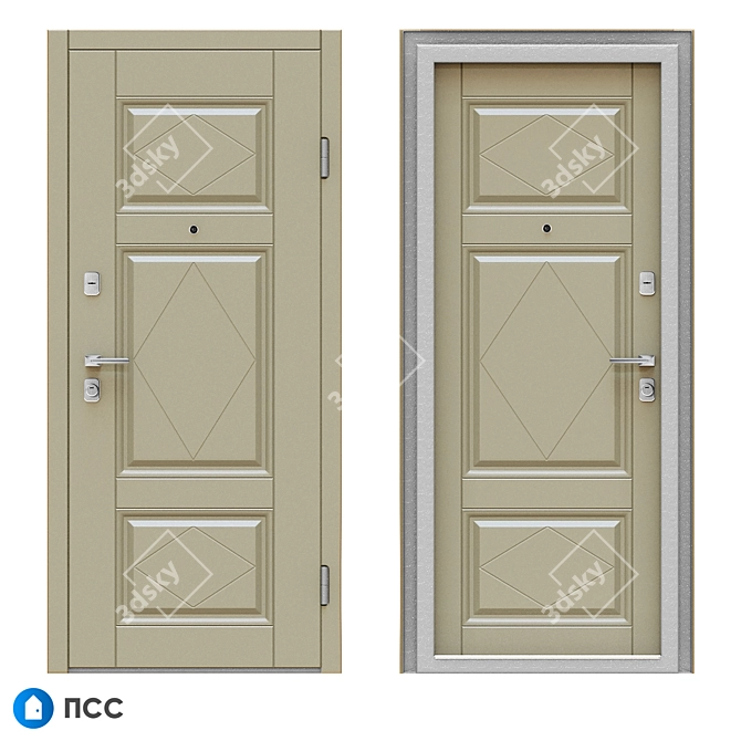 Classic Entry Door: Romb-59 - PSS 3D model image 1