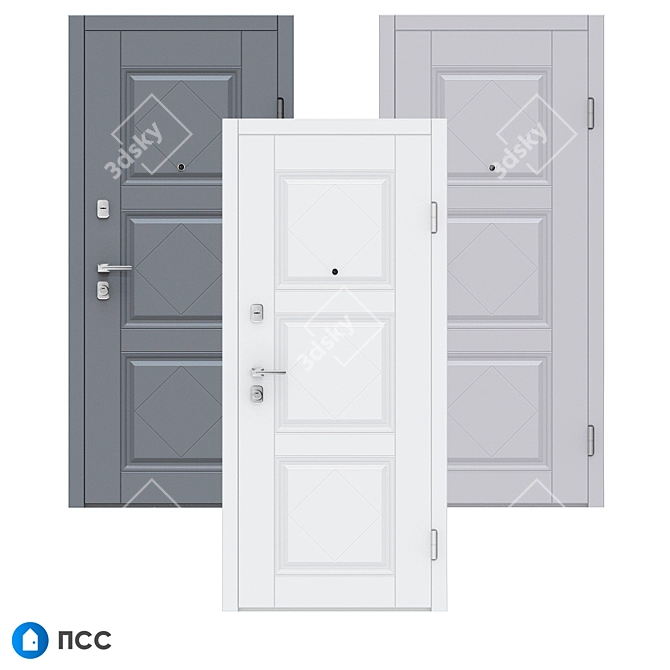 Classic Entrance Door (Romb-60) - PSS 3D model image 2
