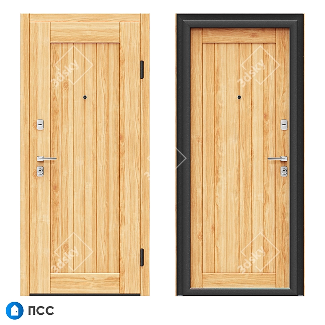 Modern Loft-136 Entrance Door - PSS 3D model image 1