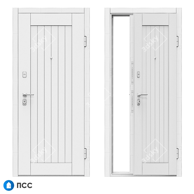 Modern Loft-136 Entrance Door - PSS 3D model image 5