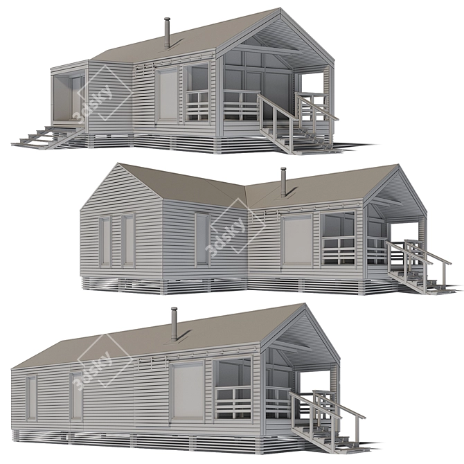 Title: Modern Barnhouse 3D model image 2