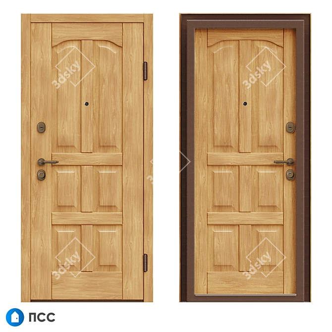 Classic Eco Entrance Door - ECO-67 3D model image 1