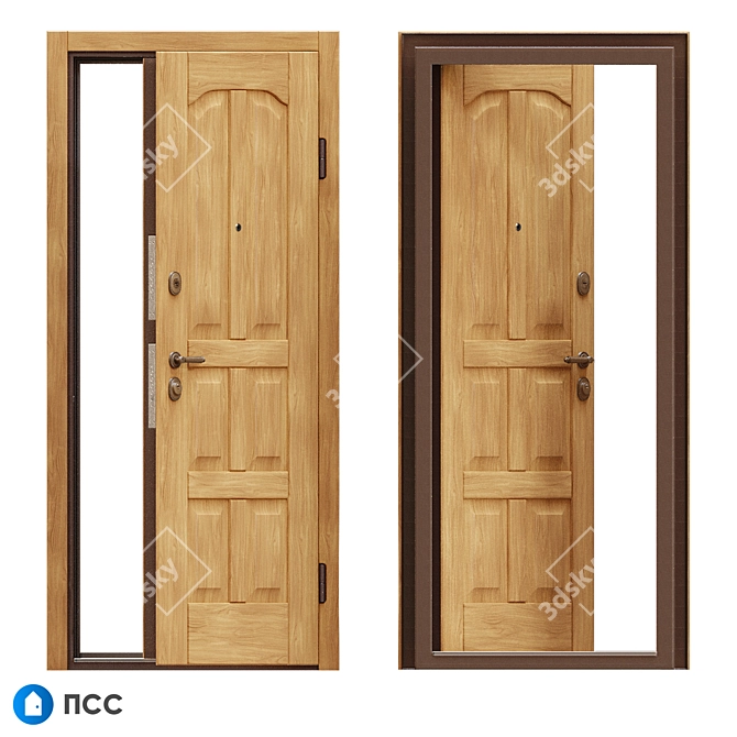 Classic Eco Entrance Door - ECO-67 3D model image 2