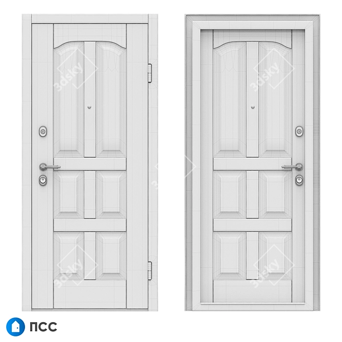 Classic Eco Entrance Door - ECO-67 3D model image 3