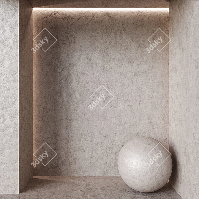 Seamless Decorative Plaster: PANTONE Cool Gray Shades 3D model image 1