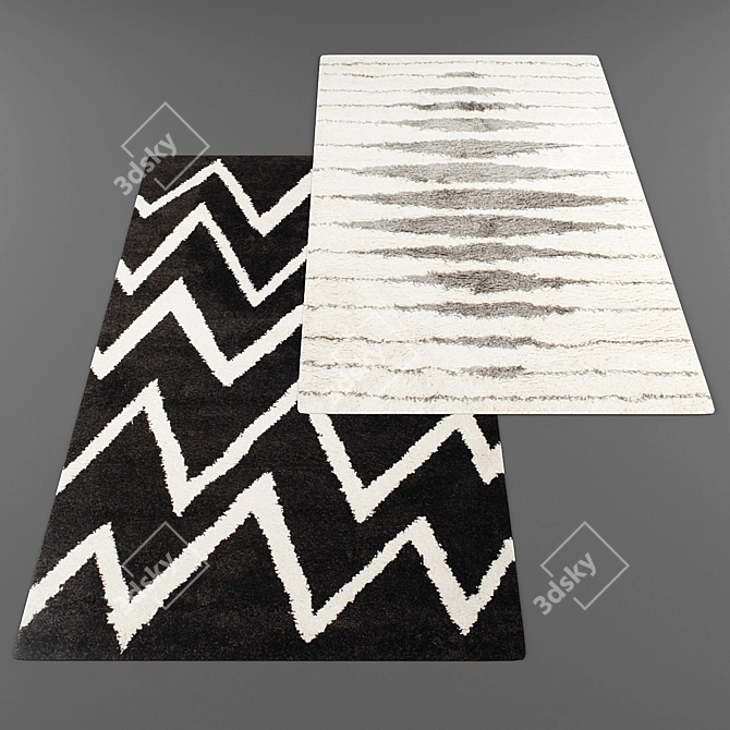 Title: Modern Style Rugs Set 3D model image 2