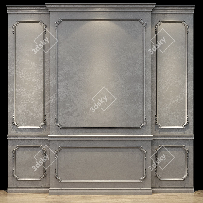 Sleek Slate Wall Panel 3D model image 1