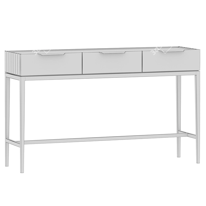 Modern Metropolitan Console with 3 Drawers 3D model image 4