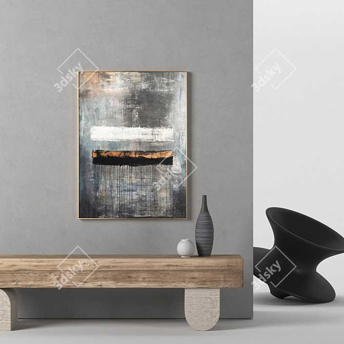 2-Piece Texture Framed Painting Set 3D model image 3