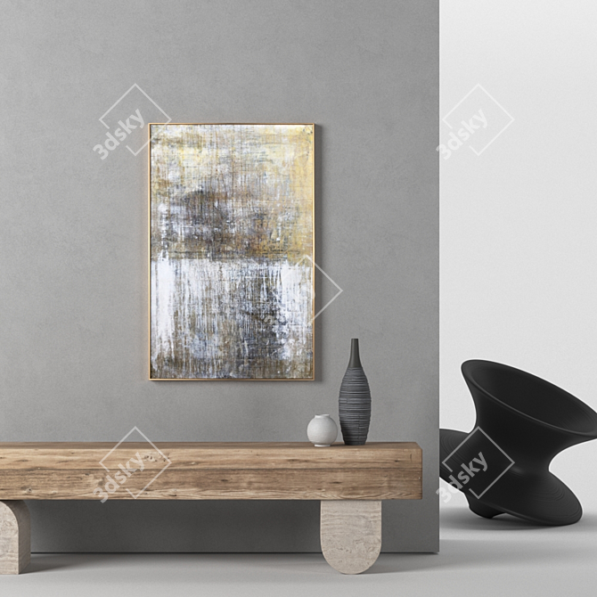 2-Piece Texture Framed Painting Set 3D model image 4