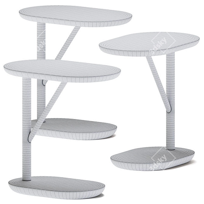 Elegant Porto Side Table 3D model image 2