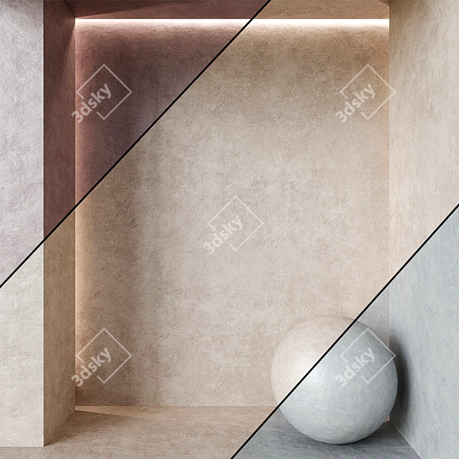 Seamless Decorative Plaster Collection 3D model image 1