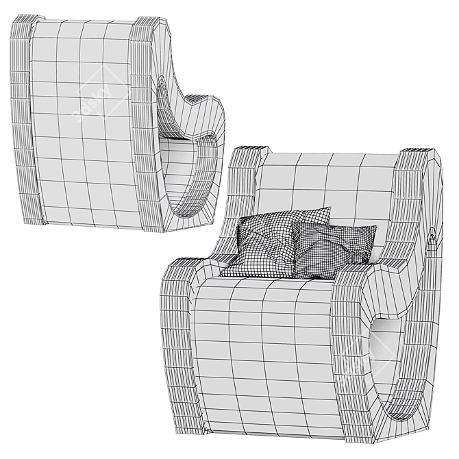 Sleek Oltreforma Armchair 3D model image 5