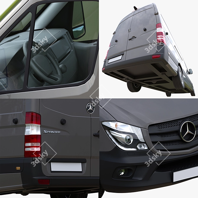 2015 Mercedes-Benz Sprinter SWB Panel Van 3D model image 3