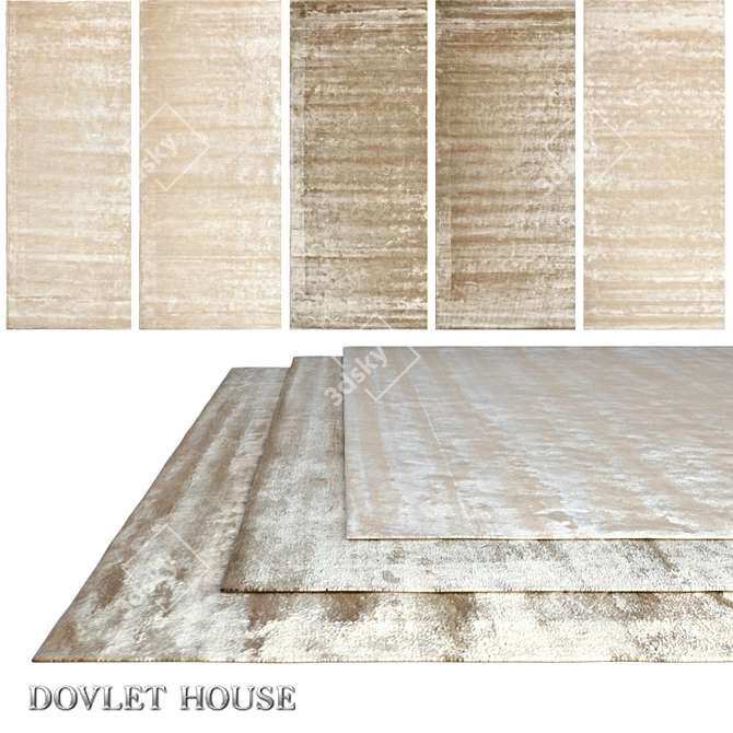 DOVLET HOUSE 5-Piece Carpets (Part 668) - Deluxe Art Silk Collection 3D model image 1