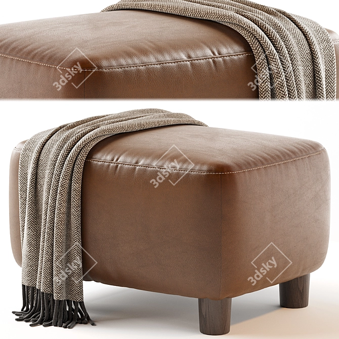 Plush Club Ottoman: Sesame Sensation 3D model image 1