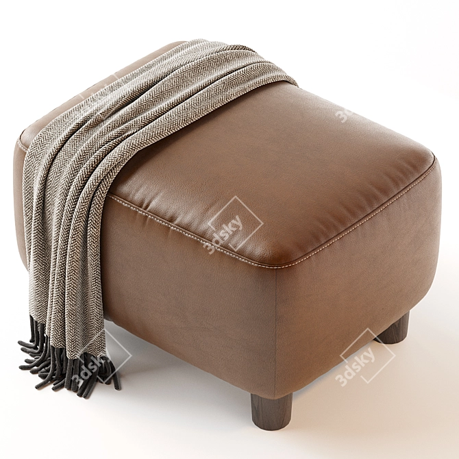 Plush Club Ottoman: Sesame Sensation 3D model image 2