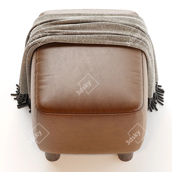 Plush Club Ottoman: Sesame Sensation 3D model image 3